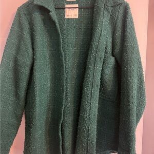 Abercrombie & Fitch Teal Bouclé Sweater Jacket